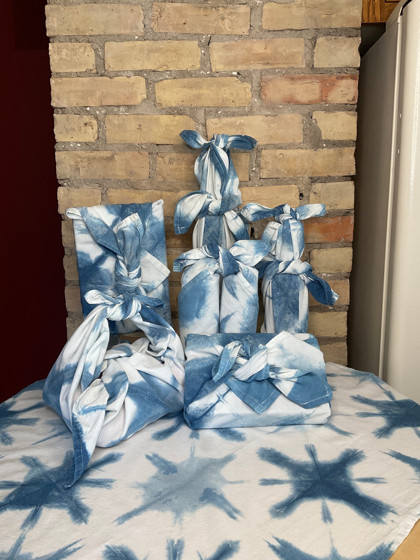 Indigo Shibori Hand-Dyed 100% Cotton Towel 4