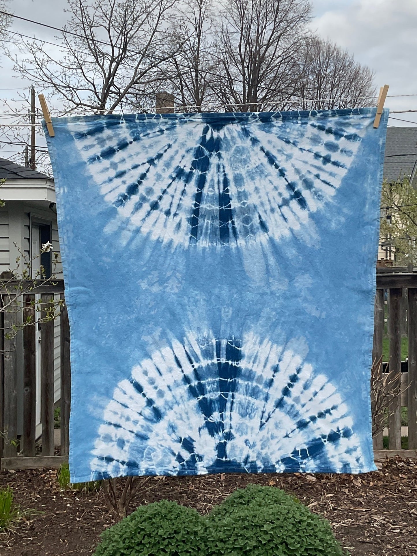 Indigo Shibori Hand-Dyed 100% Cotton Towel 2