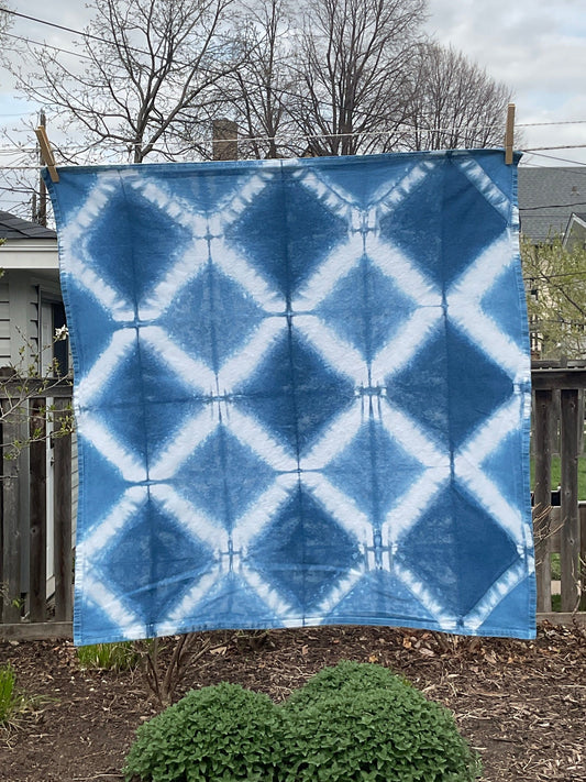 Indigo Shibori Hand-Dyed 100% Cotton Towel 3