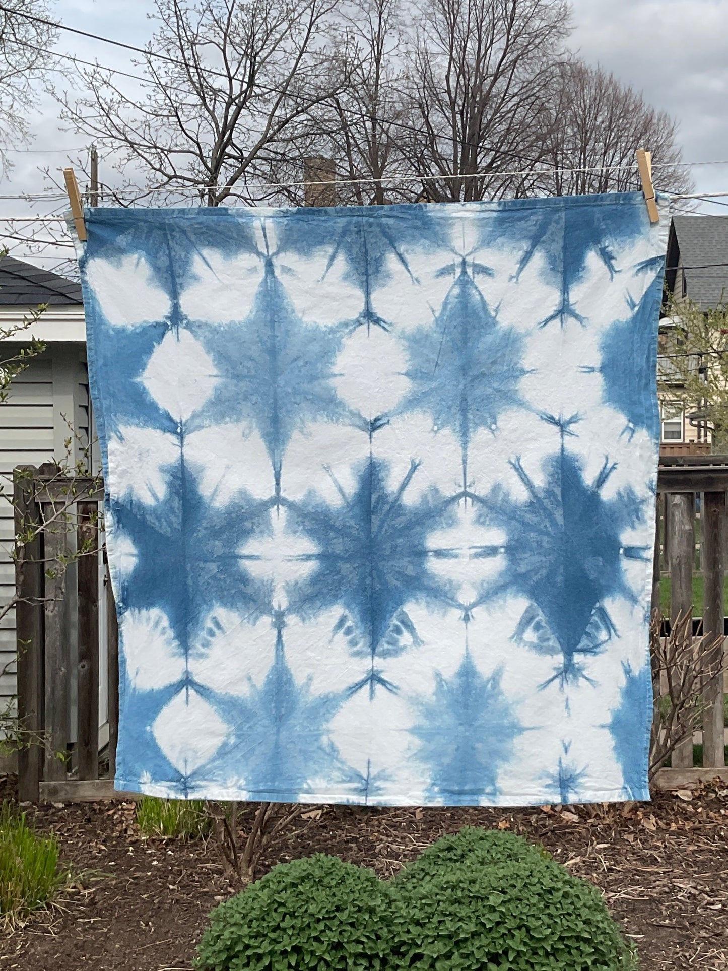 Indigo Shibori Hand-Dyed 100% Cotton Towel 4